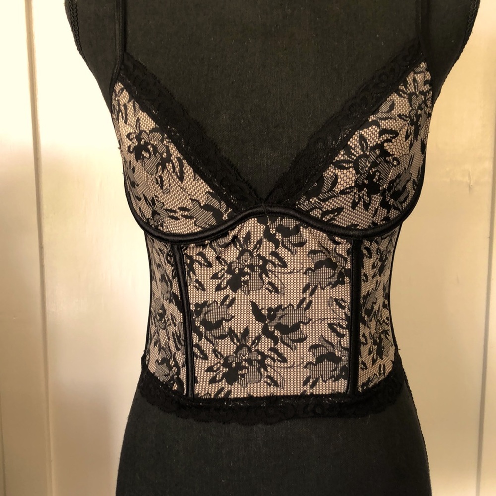 Seven ‘til Midnight Lace Bustier/Bra Black and Cream